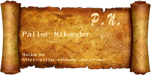 Paller Nikander névjegykártya